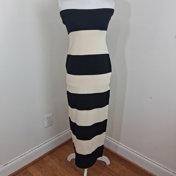 Posse Exclusive Theo Striped Jersey Strapless Maxi Dress Size Large NWT - Picture 2 of 9
